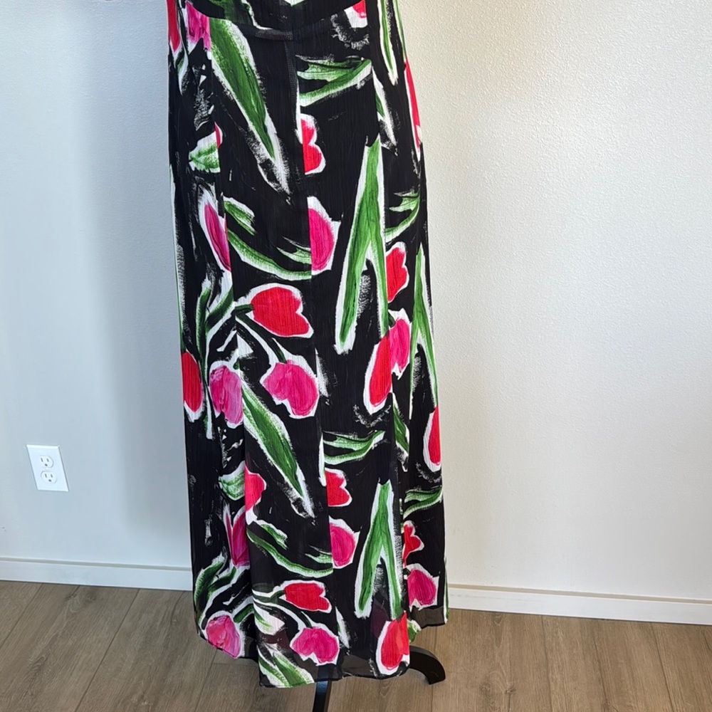 Pink and White Floral Maxi Sundress with 3/4 Sleeves - Picture 9 of 10